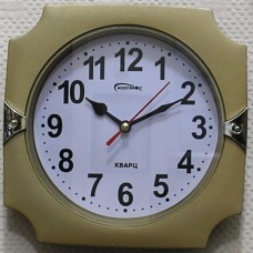 Квадратные настенные часы с подставкой КОСМОС 7003 зол